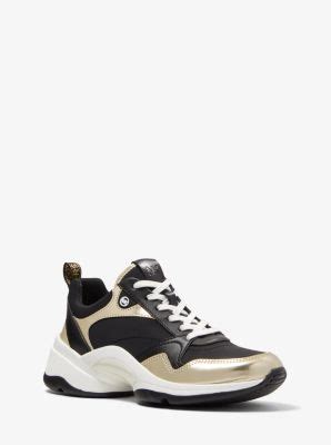 orion trainer michael kors|Orion Scuba and Metallic Faux Leather Trainer .